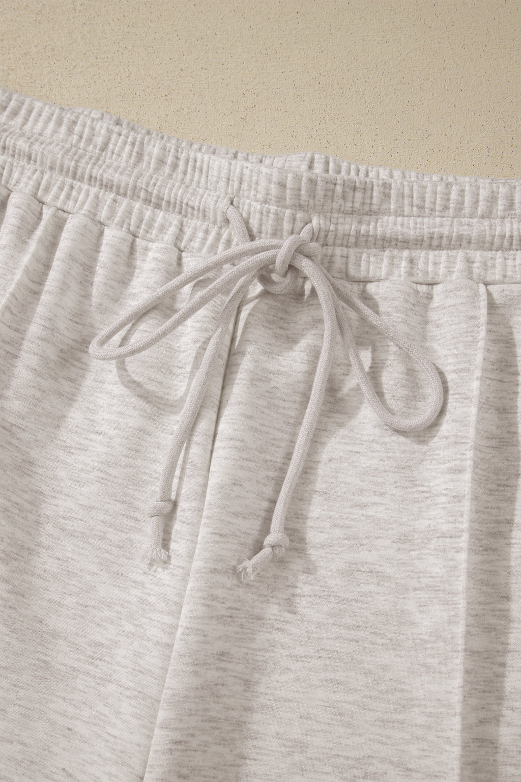 Light Grey Plus Size V Neck Polo Tee Drawstring Loose Pants 2pcs Set