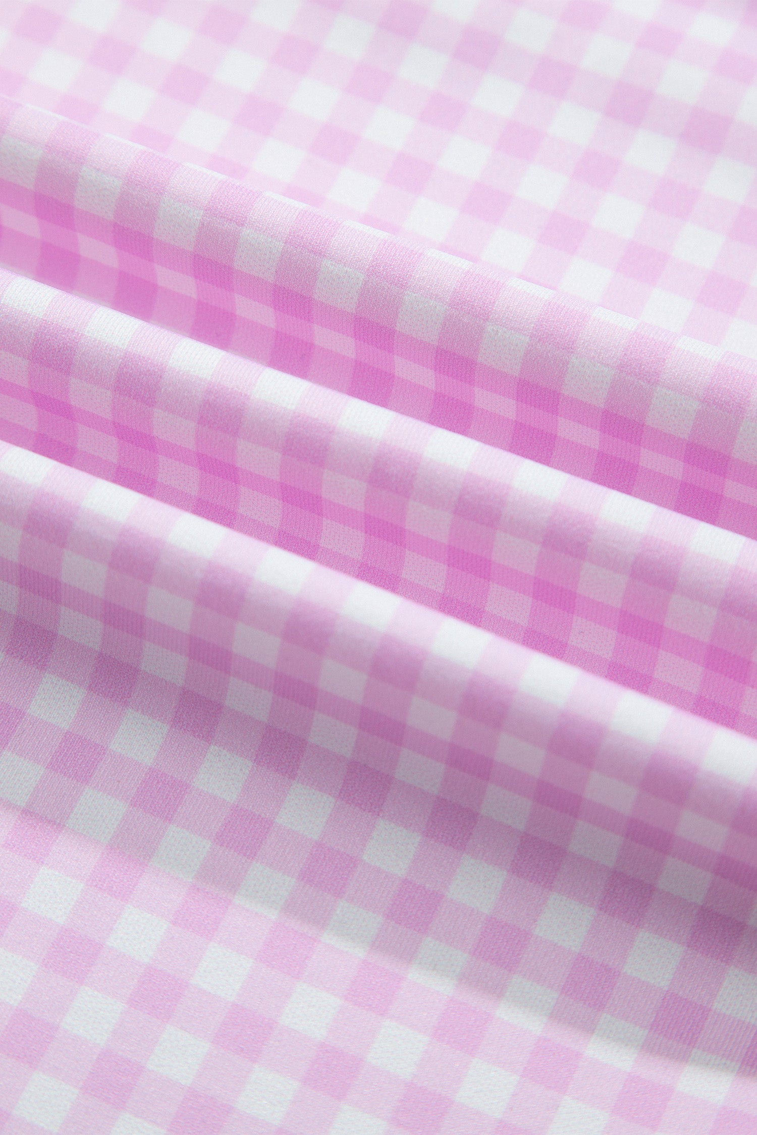 Pink Gingham Plaid Double Layered Cami Mini Dress 3pcs Set