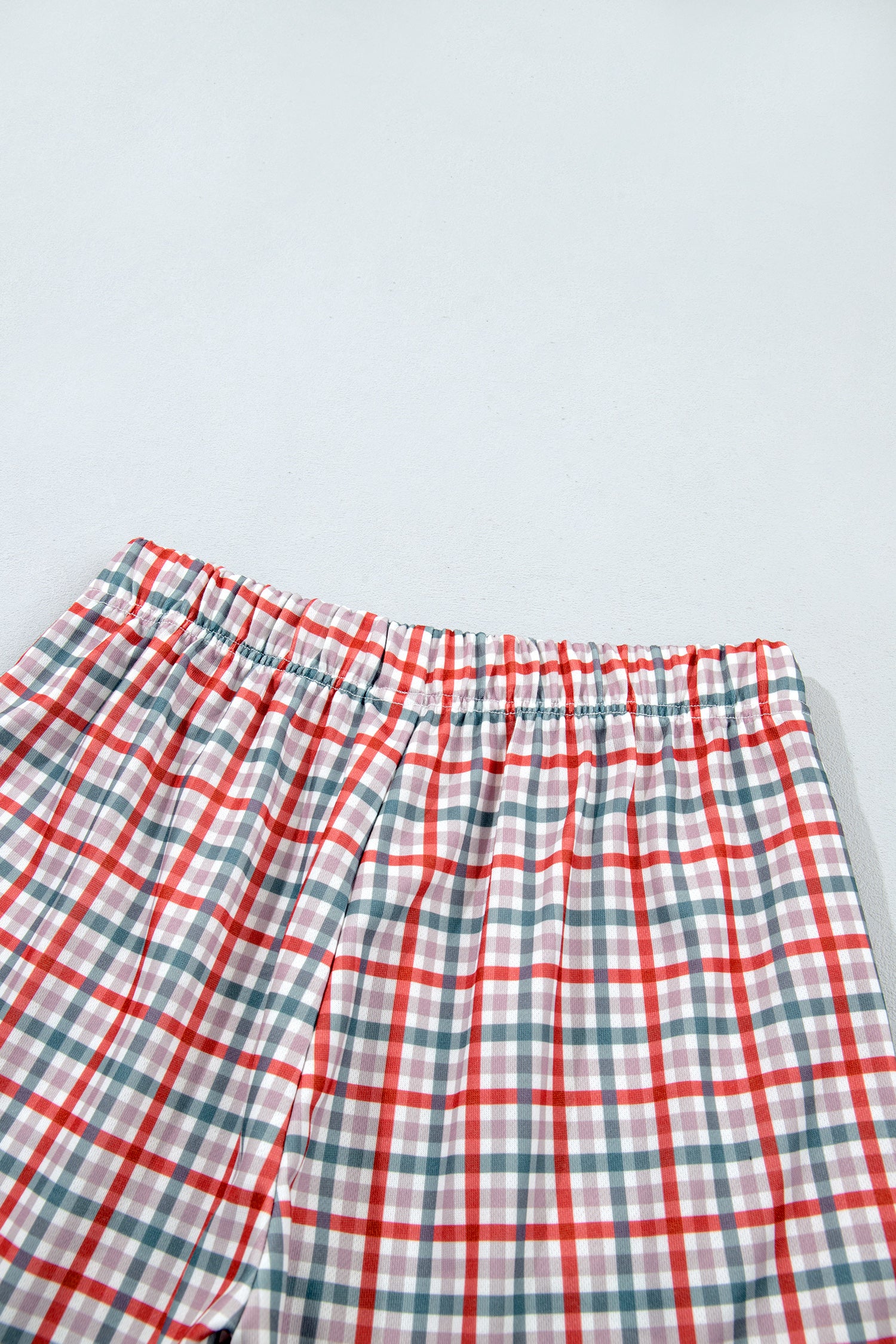 Multicolour Plaid MERRY Holiday Long Sleeve Top and Shorts Set