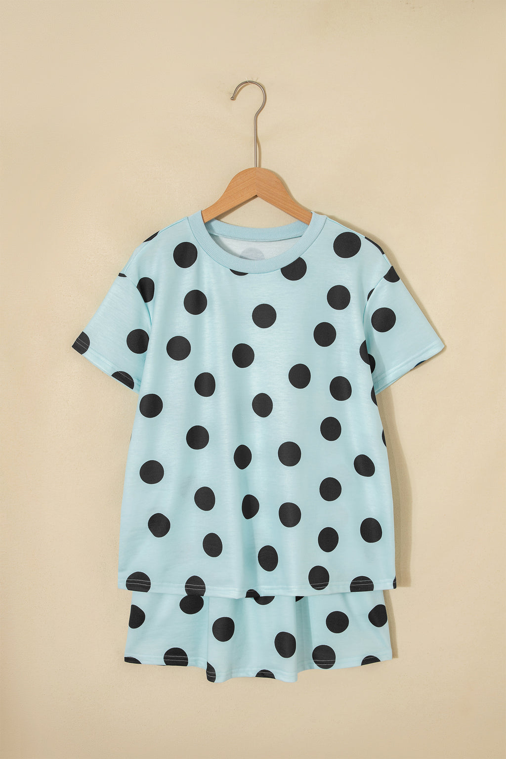 Pink Polka Dot Short Sleeve Top Casual Skort 2pcs Outfit
