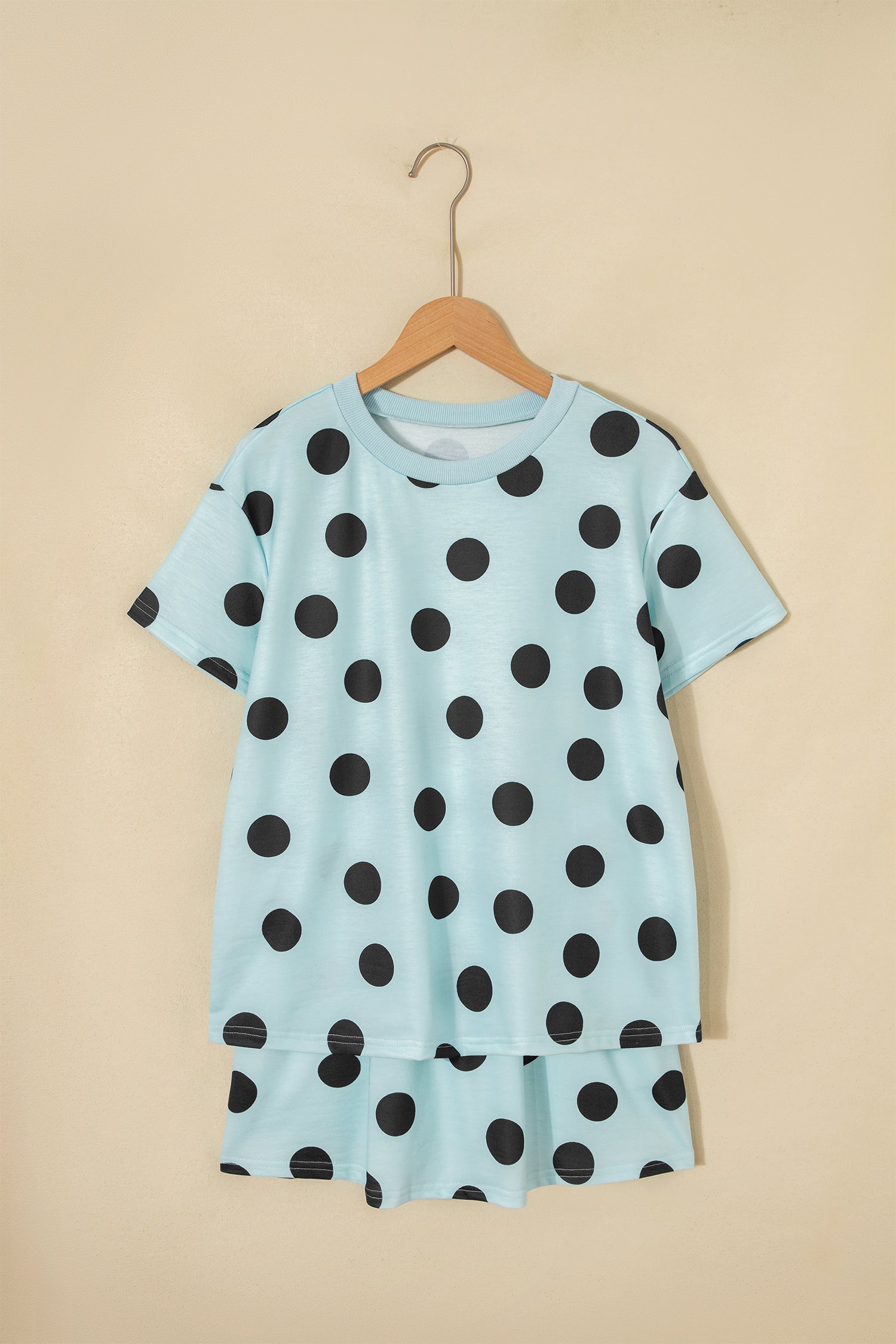 Pink Polka Dot Short Sleeve Top Casual Skort 2pcs Outfit