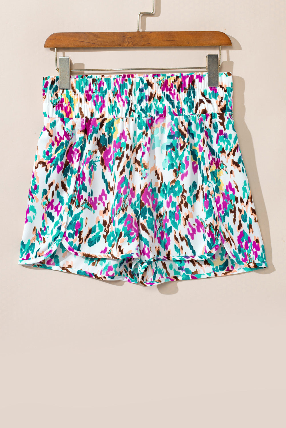 White Leopard High Waisted Athletic Shorts