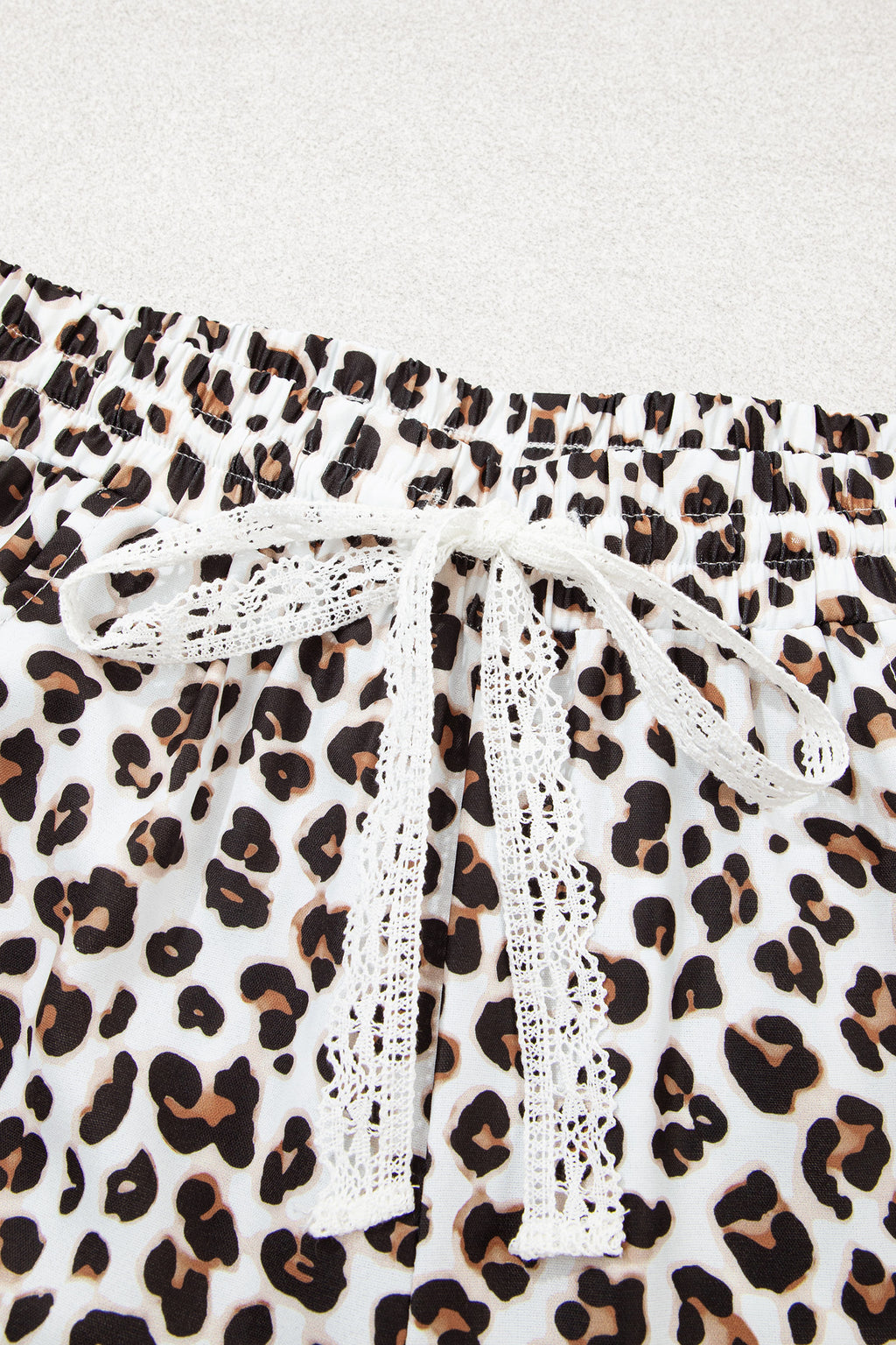 Black Leopard Print Ankle-Length Elastic Waist Pants