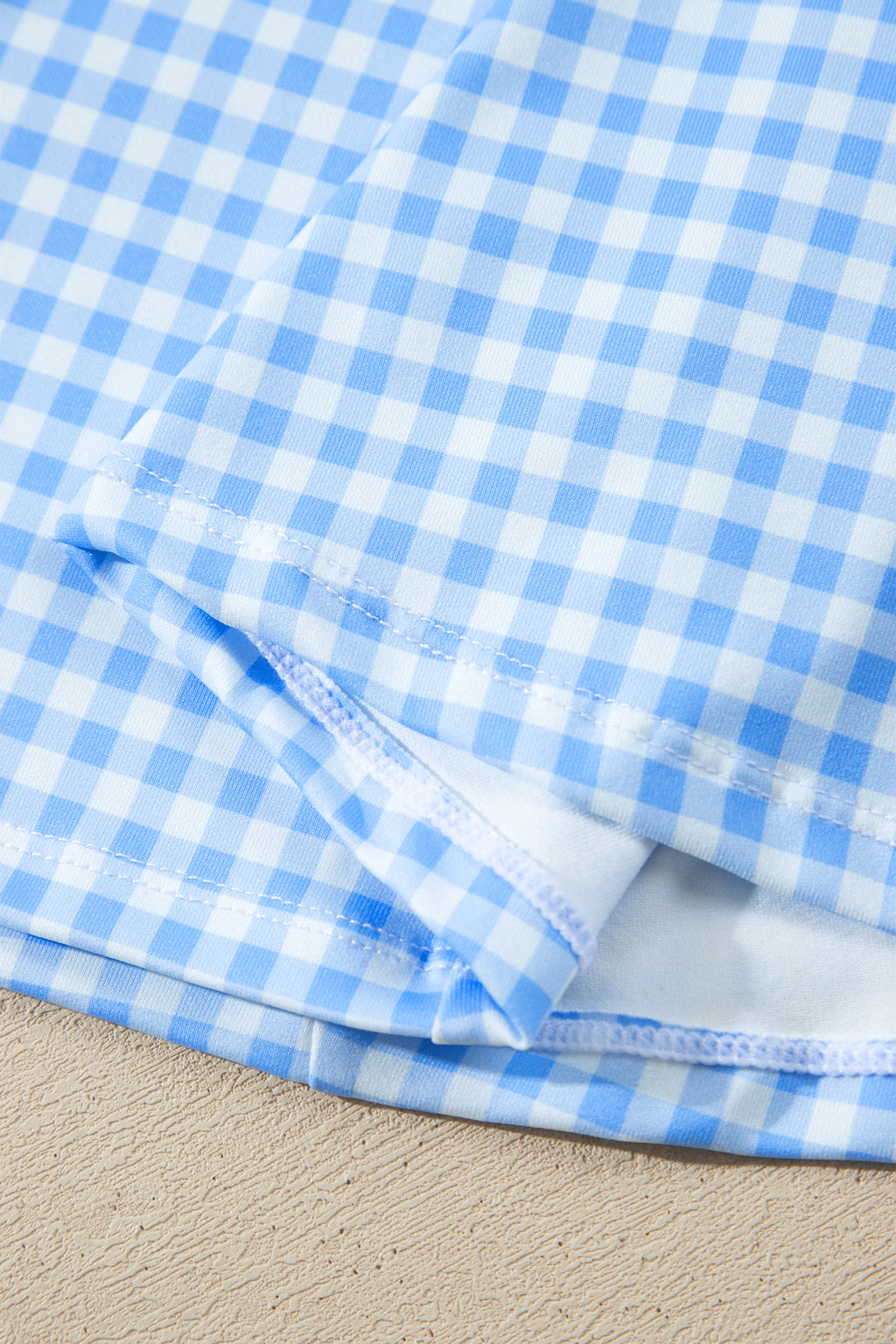 Pink Gingham Plaid Double Layered Cami Mini Dress 3pcs Set