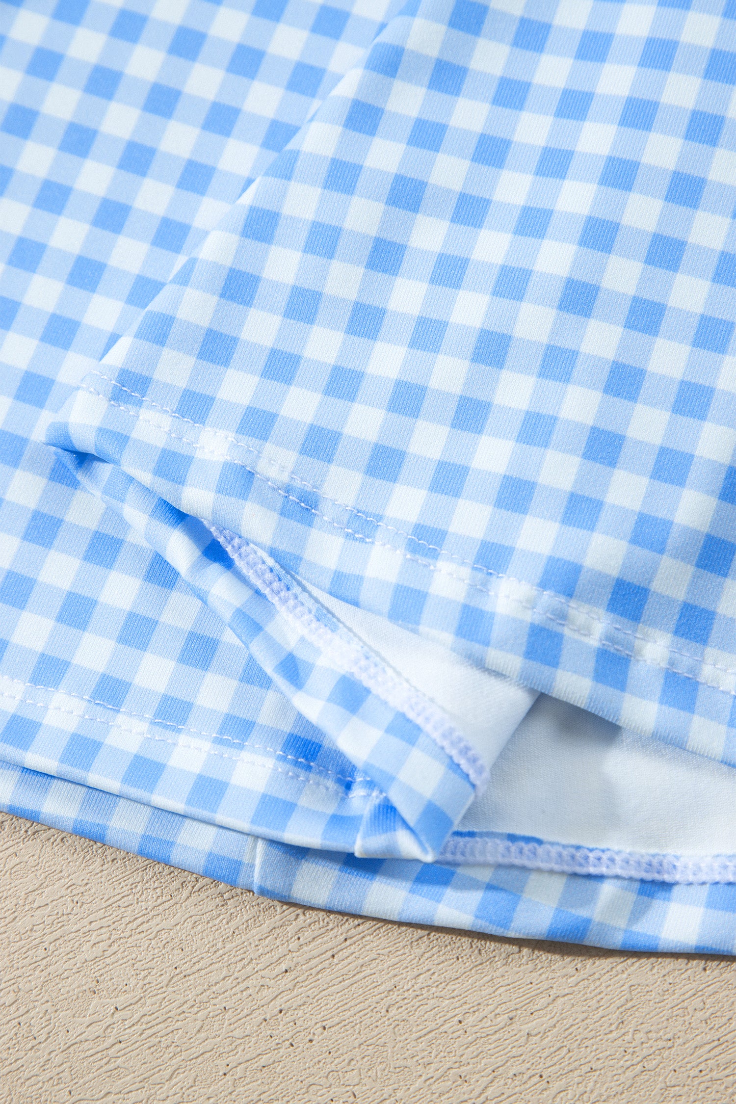 Pink Gingham Plaid Double Layered Cami Mini Dress 3pcs Set