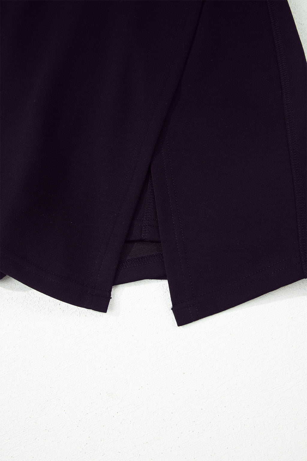 Black Solid Color Wrapped Side Slit Skort