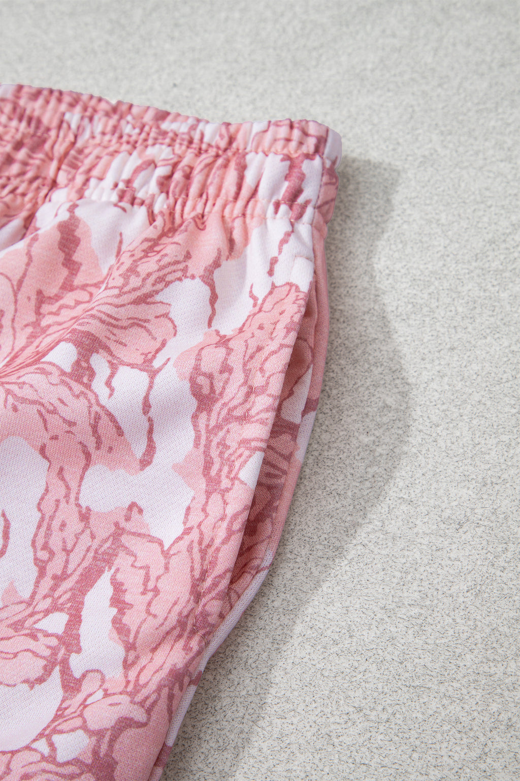 Multicolour Abstract Floral Print Loose Pullover Drawstring Pants 2pcs Set