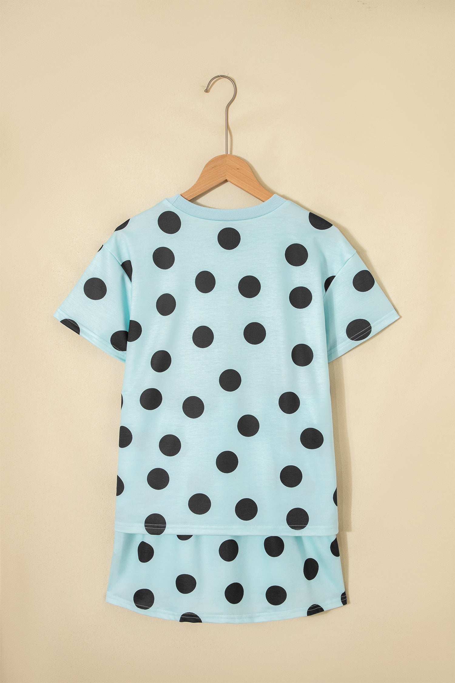 Pink Polka Dot Short Sleeve Top Casual Skort 2pcs Outfit