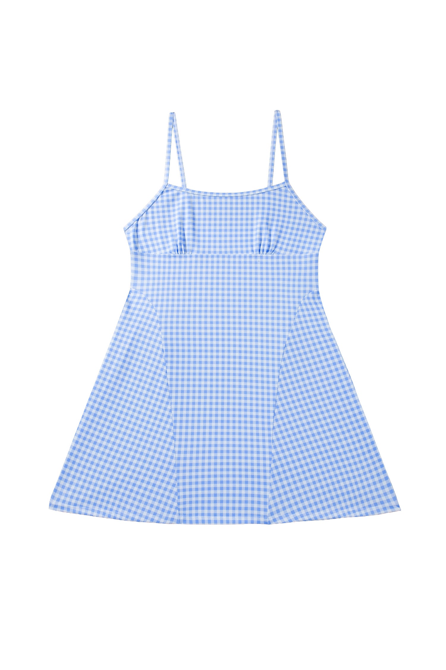 Pink Gingham Plaid Double Layered Cami Mini Dress 3pcs Set
