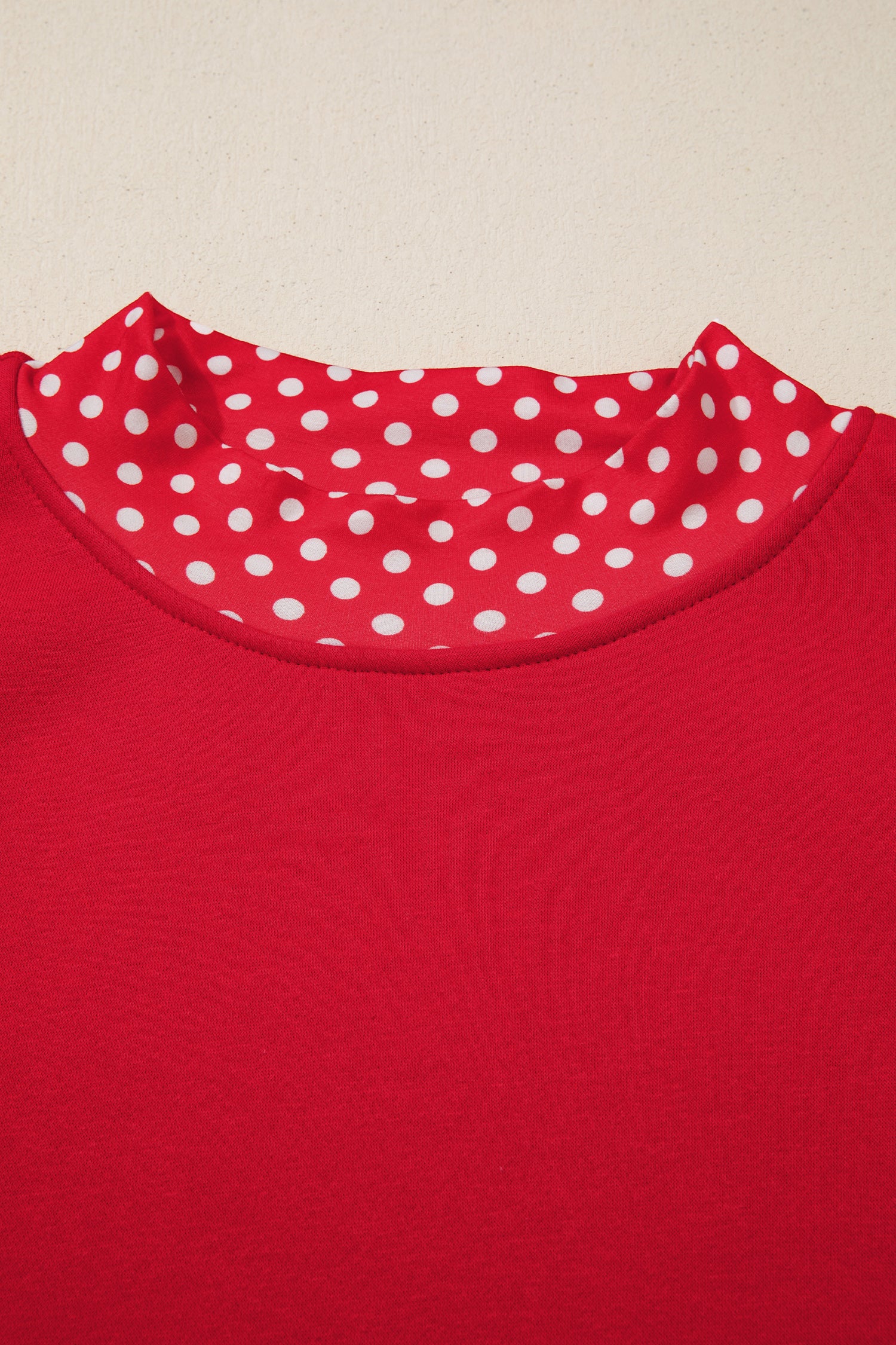 Dark Green Polka Dot Patchwork Round Neck Plus Size Sweatshirt