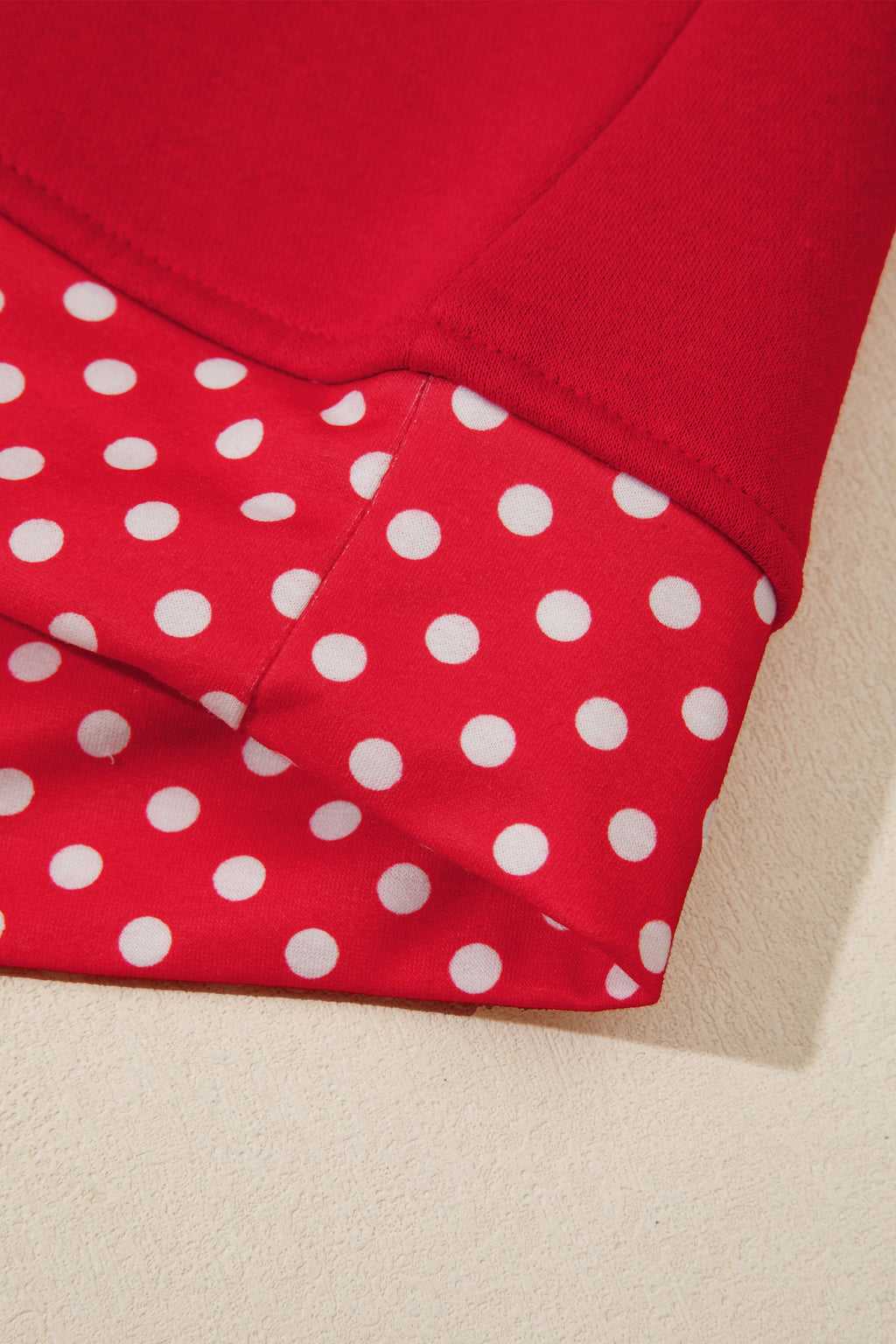 Dark Green Polka Dot Patchwork Round Neck Plus Size Sweatshirt