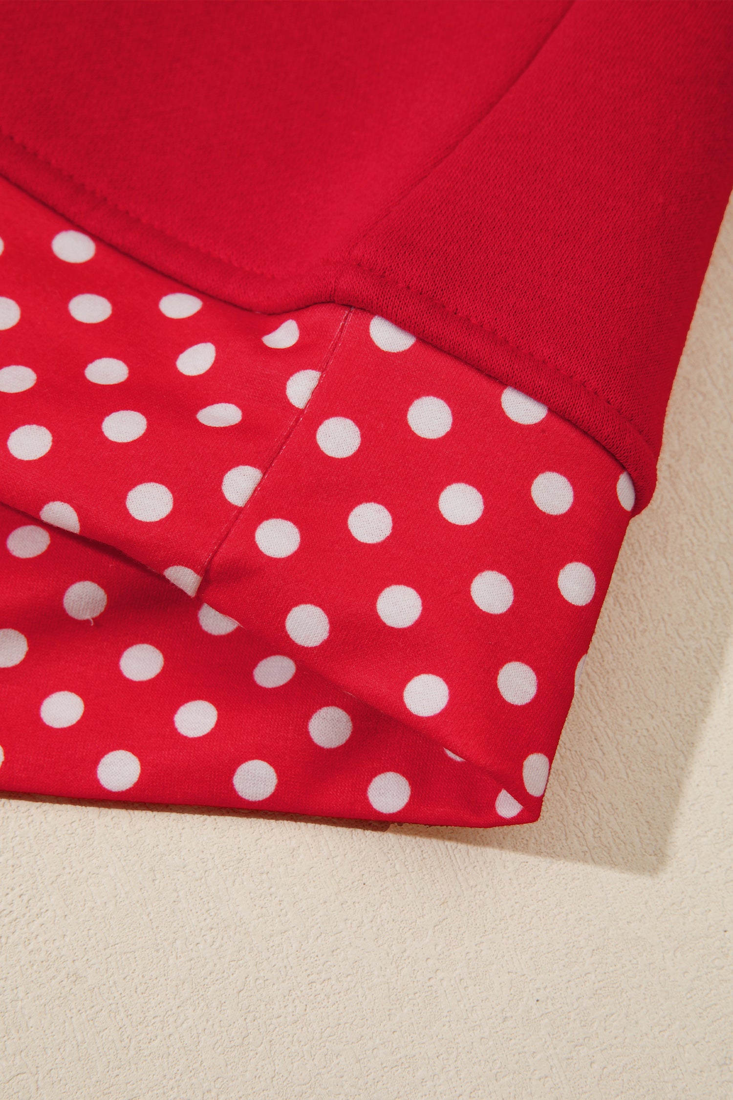 Dark Green Polka Dot Patchwork Round Neck Plus Size Sweatshirt