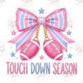 Touch Down Season pink football bow digital download preview