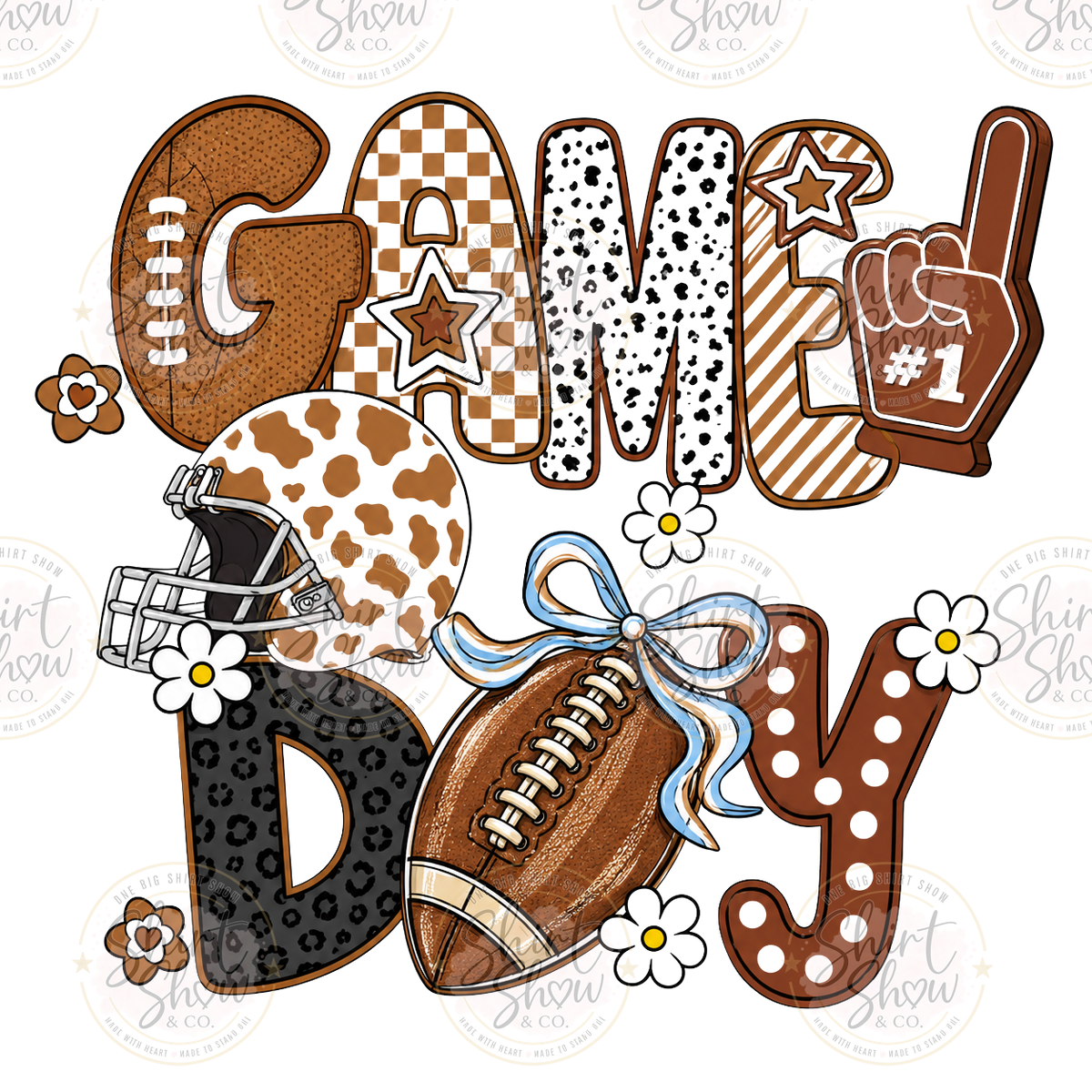 Game Day brown football digital download preview