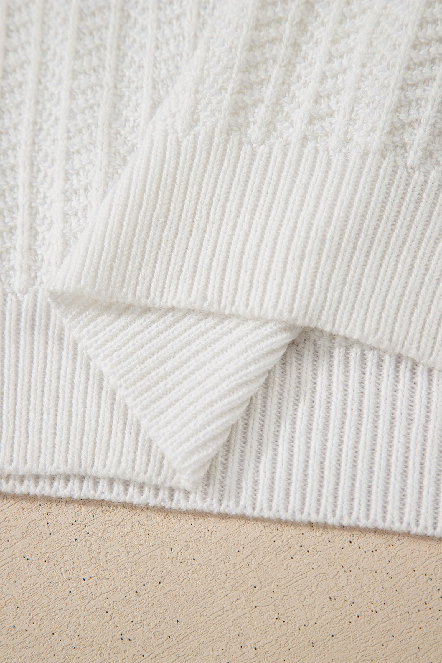 White Lets Play Rugby Pattern Textured Knit Casual Shift Sweater Vest