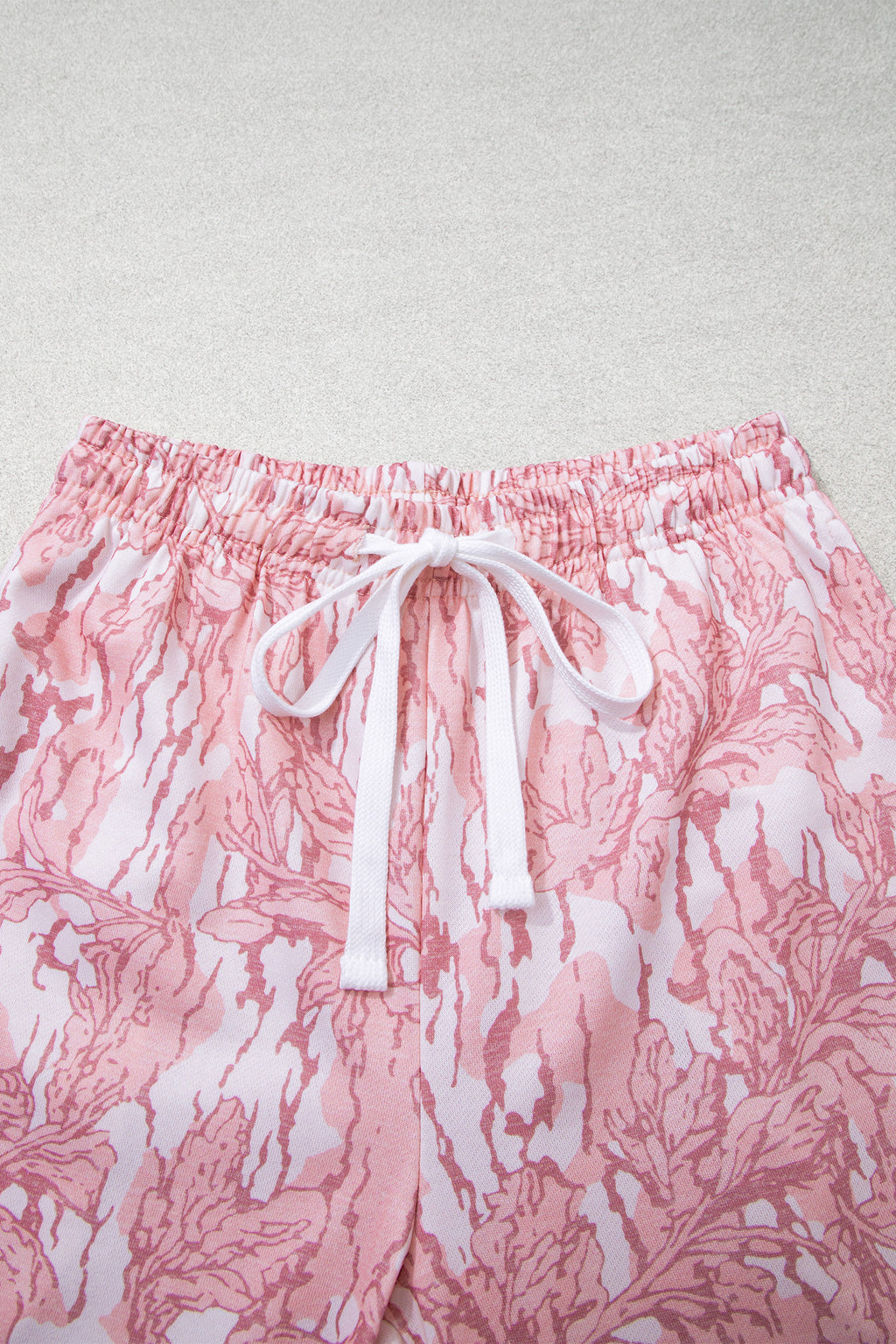 Multicolour Abstract Floral Print Loose Pullover Drawstring Pants 2pcs Set
