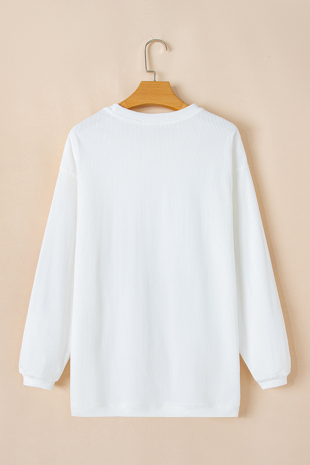 White Sequin Nutcracker Graphic Christmas Fashion Corded Sweatshirt