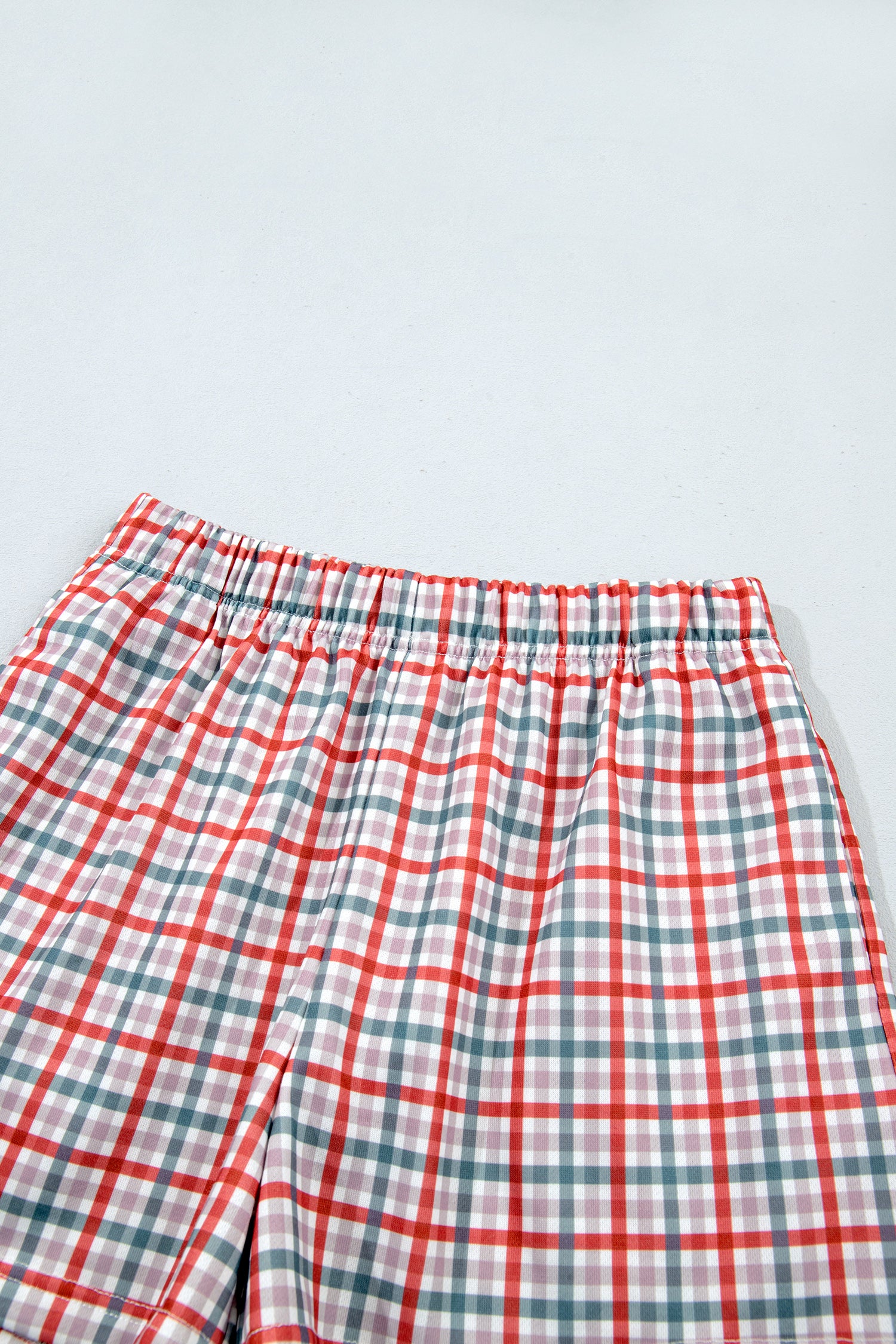 Multicolour Plaid MERRY Holiday Long Sleeve Top and Shorts Set