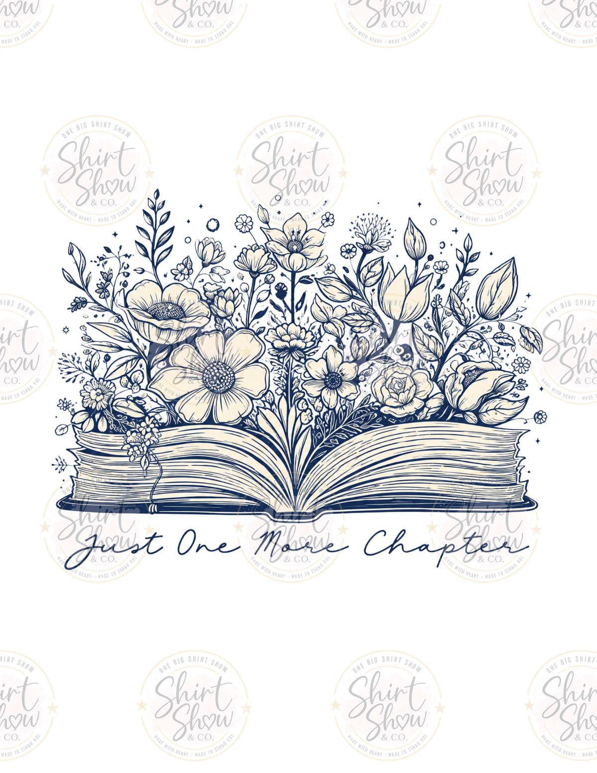 Just One More Chapter Floral Book digital download preview