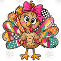 Girly turkey bow digital download preview