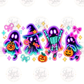 Neon Halloween ghosts digital download preview