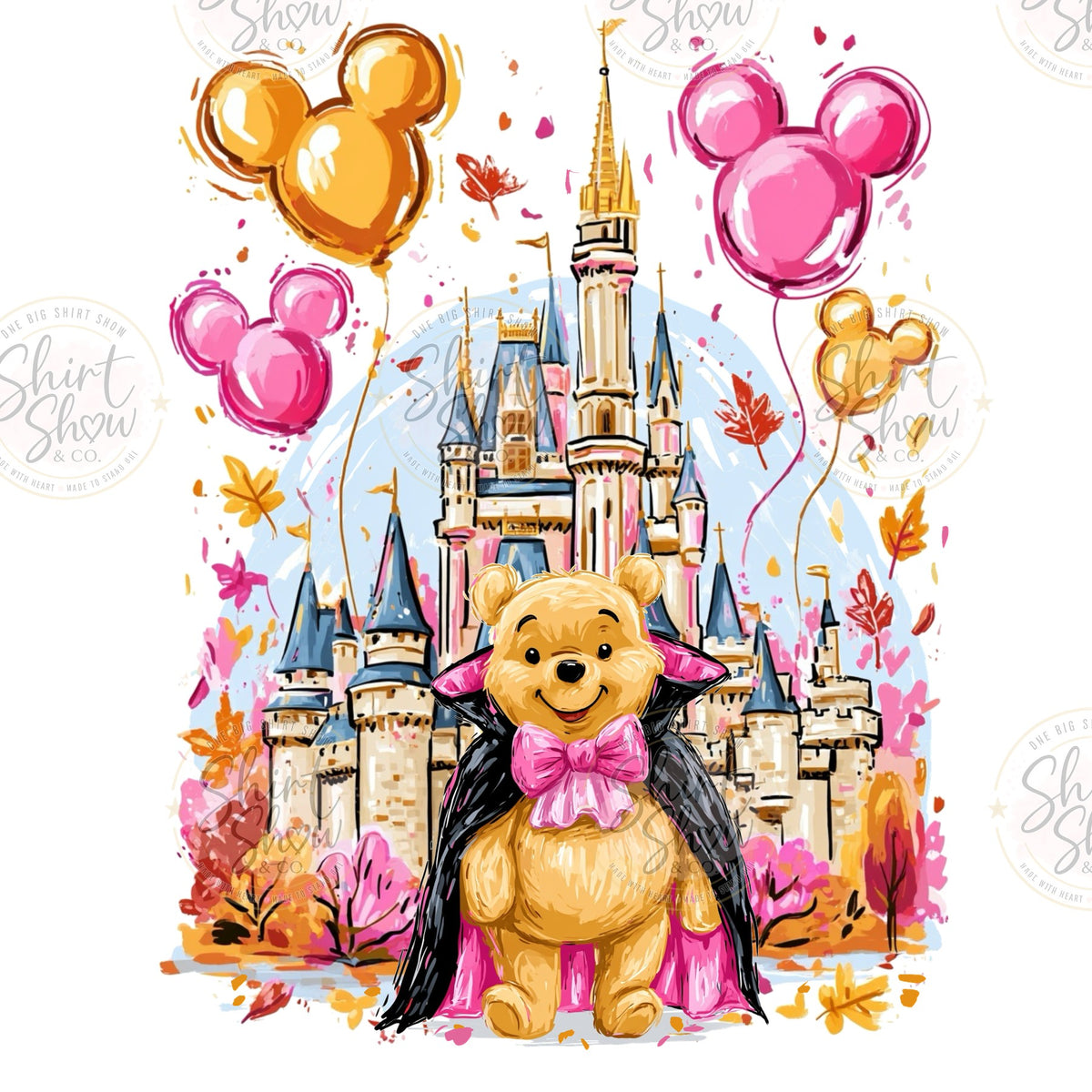 Pooh Halloween Castle digital design watermarked preview