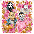 Pink Horror Icons Floral digital design watermarked preview
