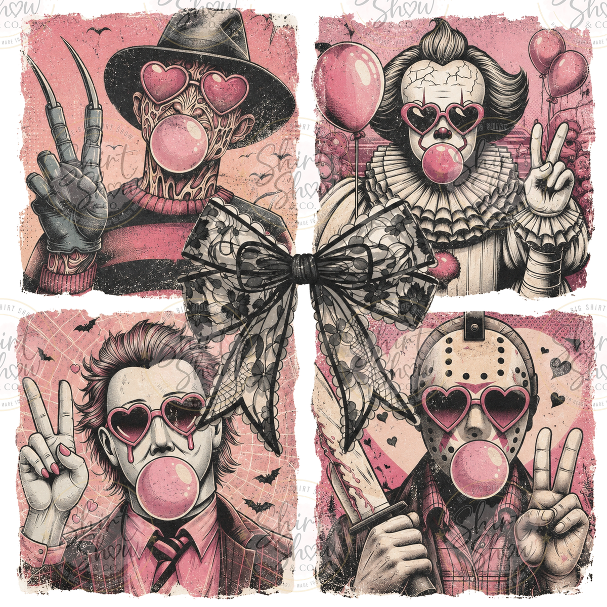 Pink Horror Bubblegum Icons digital design watermarked preview
