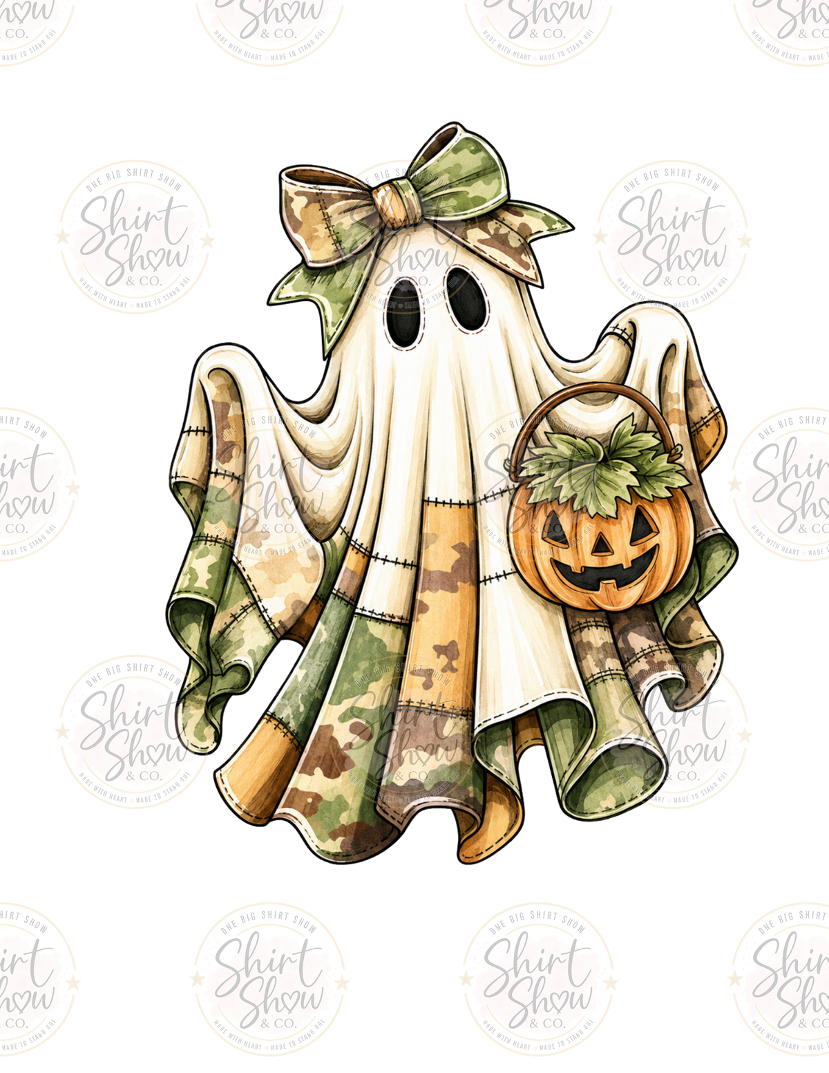 Camo Ghost Pumpkin - Digital Download