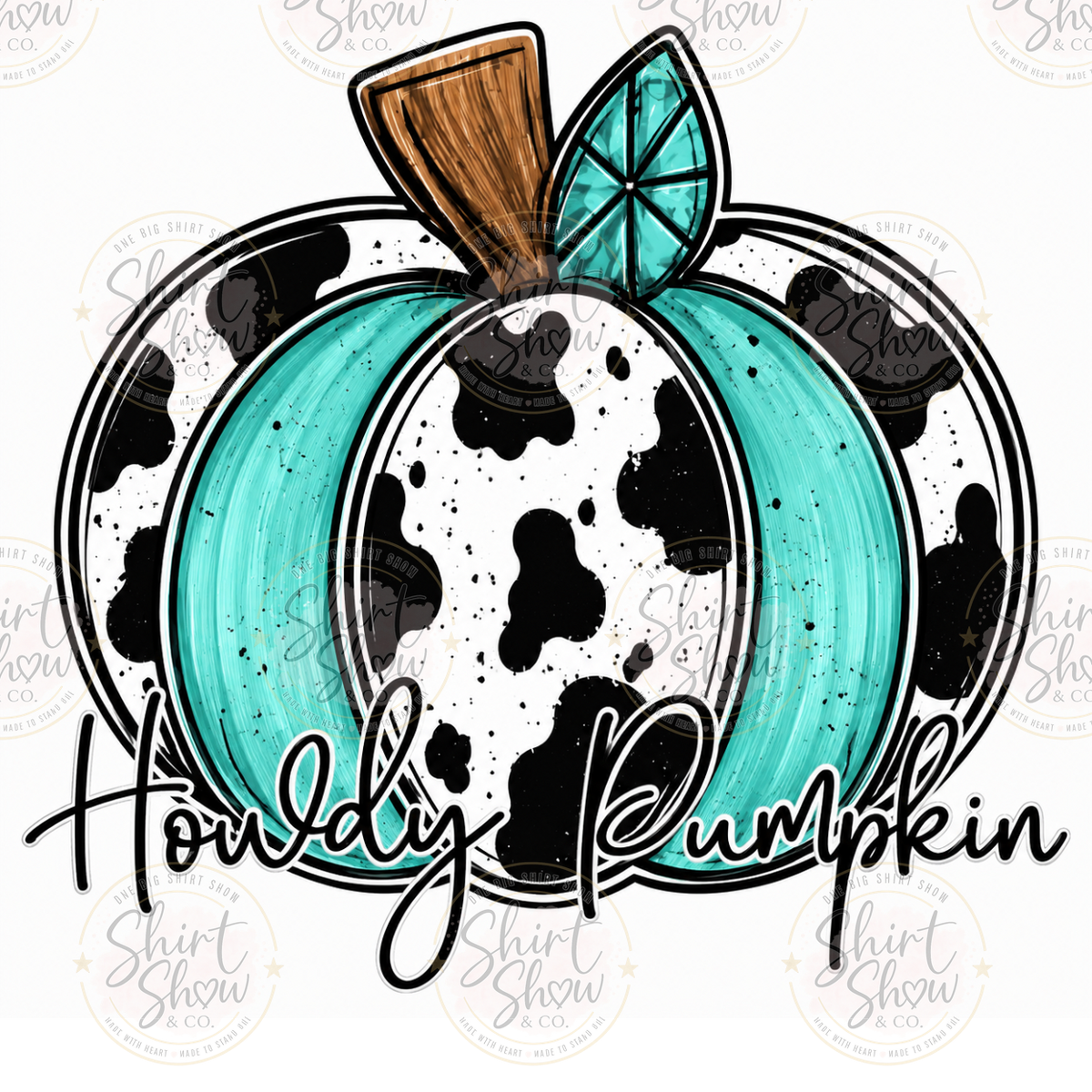 Howdy Pumpkin Cow Print - Digital Download