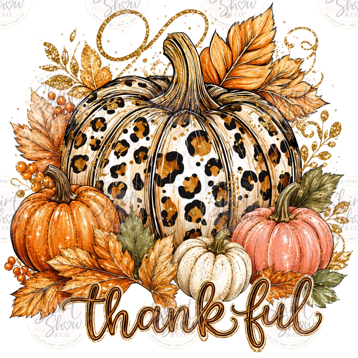 Thankful Leopard Pumpkins - Digital Download