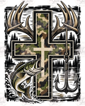 Fishing Cross digital design watermarked preview