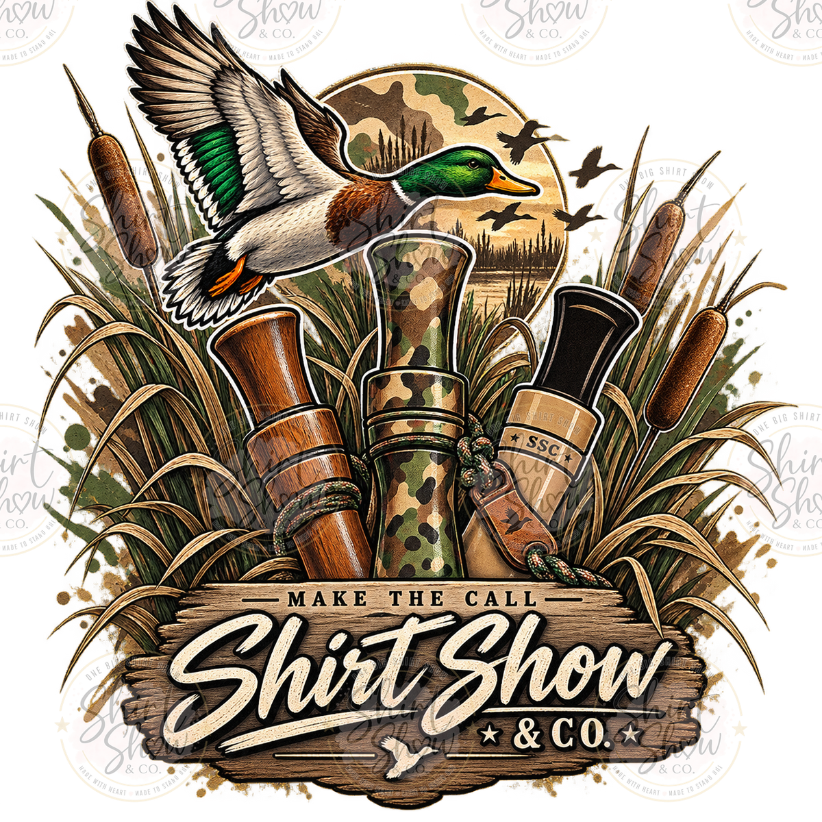 Make the Call Shirt Show duck hunting digital design watermarked preview