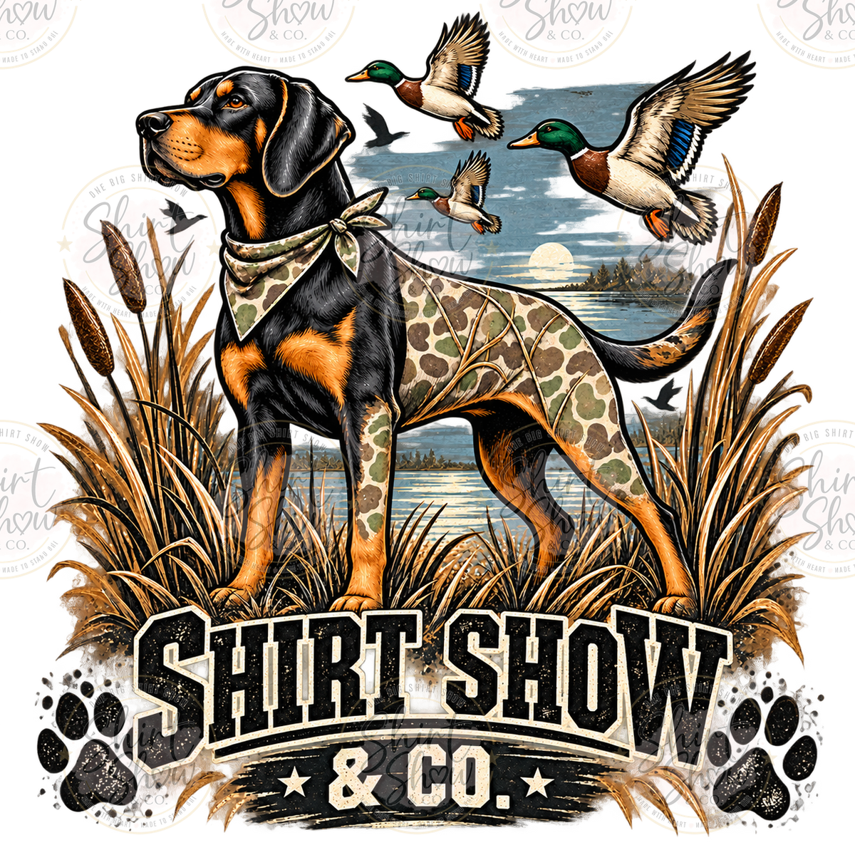 Shirt Show hunting dog digital design watermarked preview