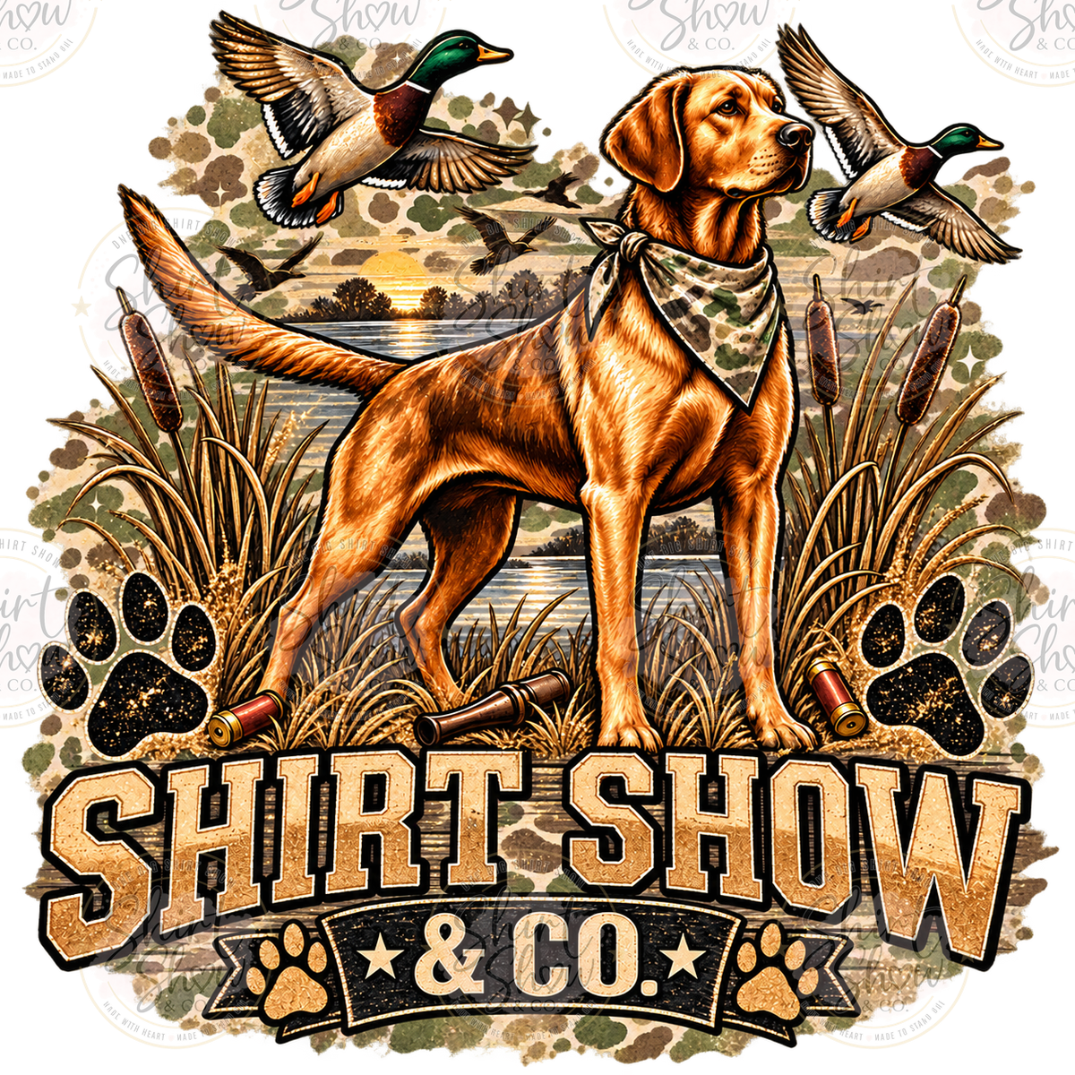Shirt Show hunting dog orange digital design watermarked preview