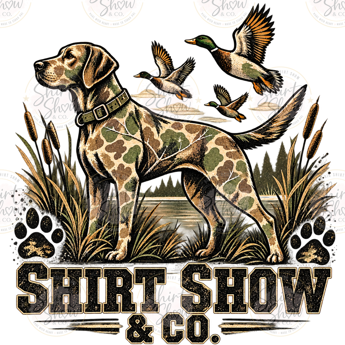 Shirt Show hunting dog black digital design watermarked preview