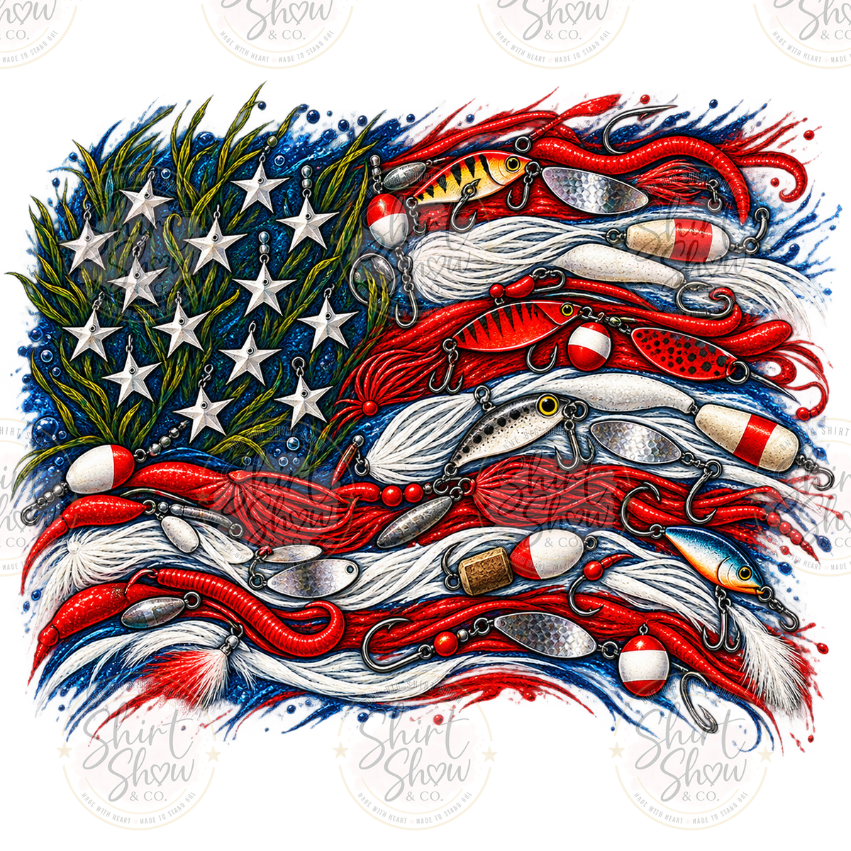 Patriotic Fishing Lures - Digital Download