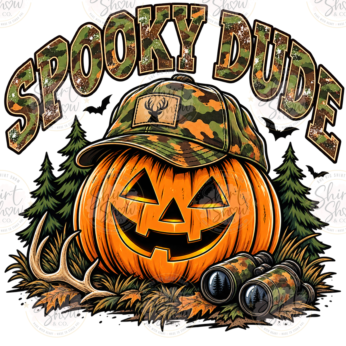 Spooky Dude pumpkin hunter digital design watermarked preview