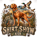 Shirt Show hunting retriever sunset digital design watermarked preview