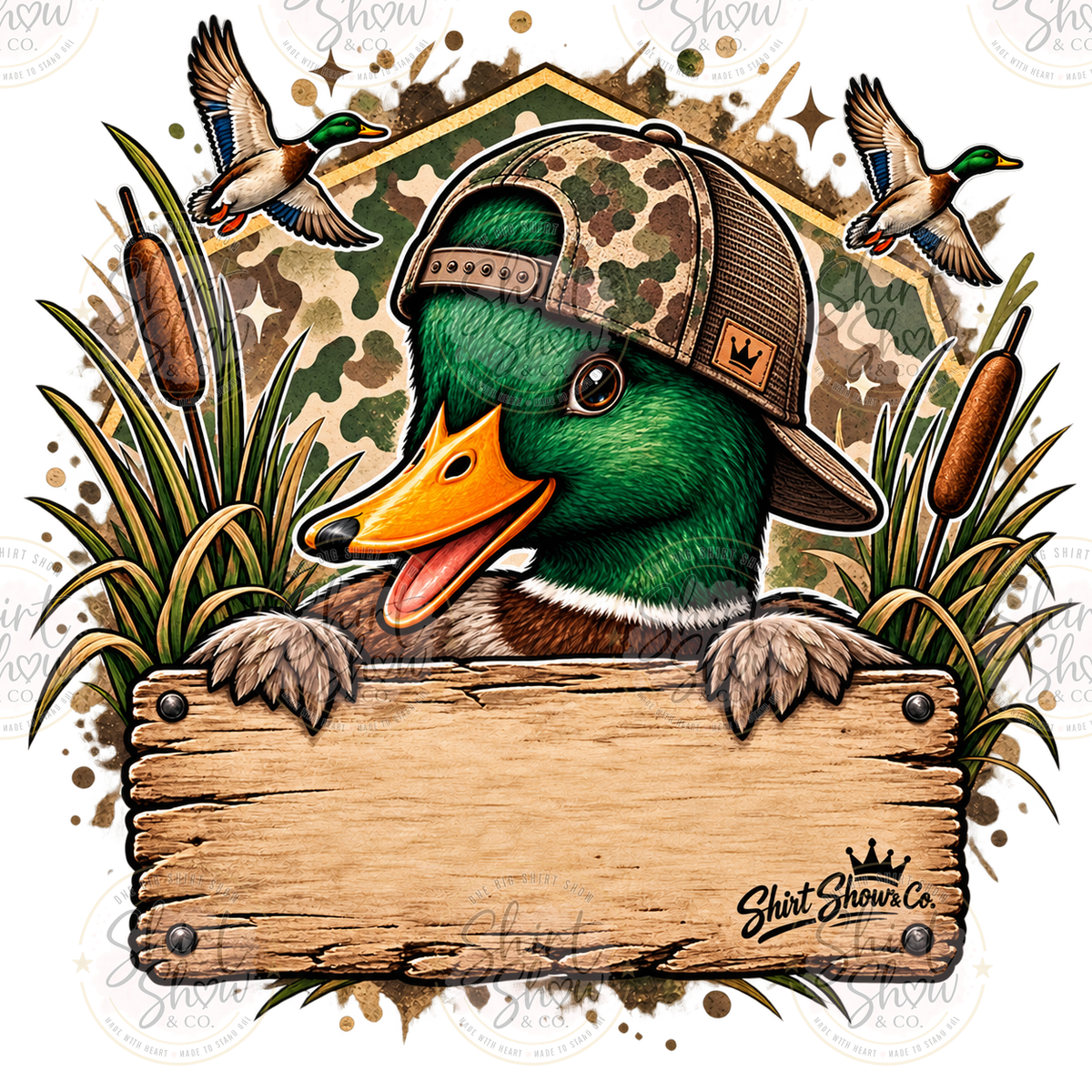Mallard blank sign digital design watermarked preview