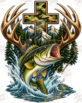 Fishing Cross bass digital design watermarked preview