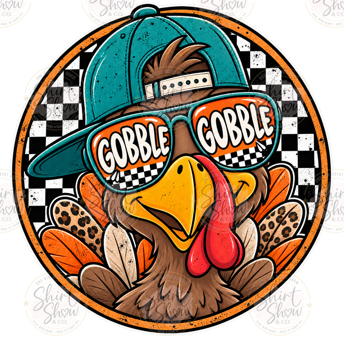 Gobble Gobble turkey hunter digital design watermarked preview