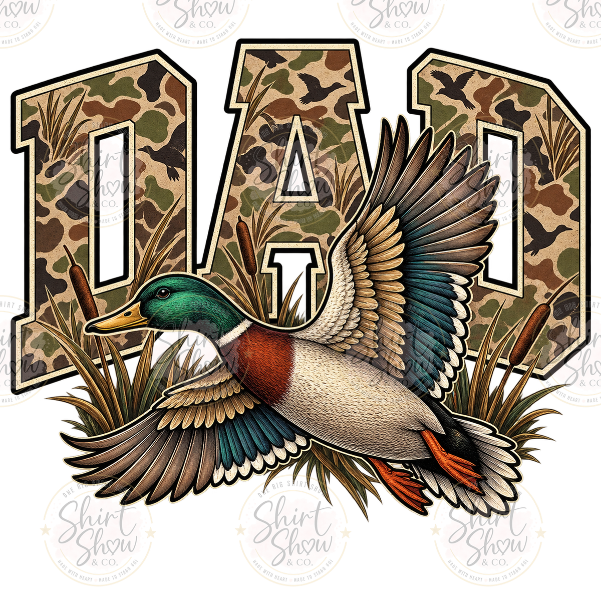 Dad mallard digital design watermarked preview