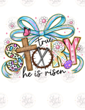 He Is Risen Easter cross digital download preview