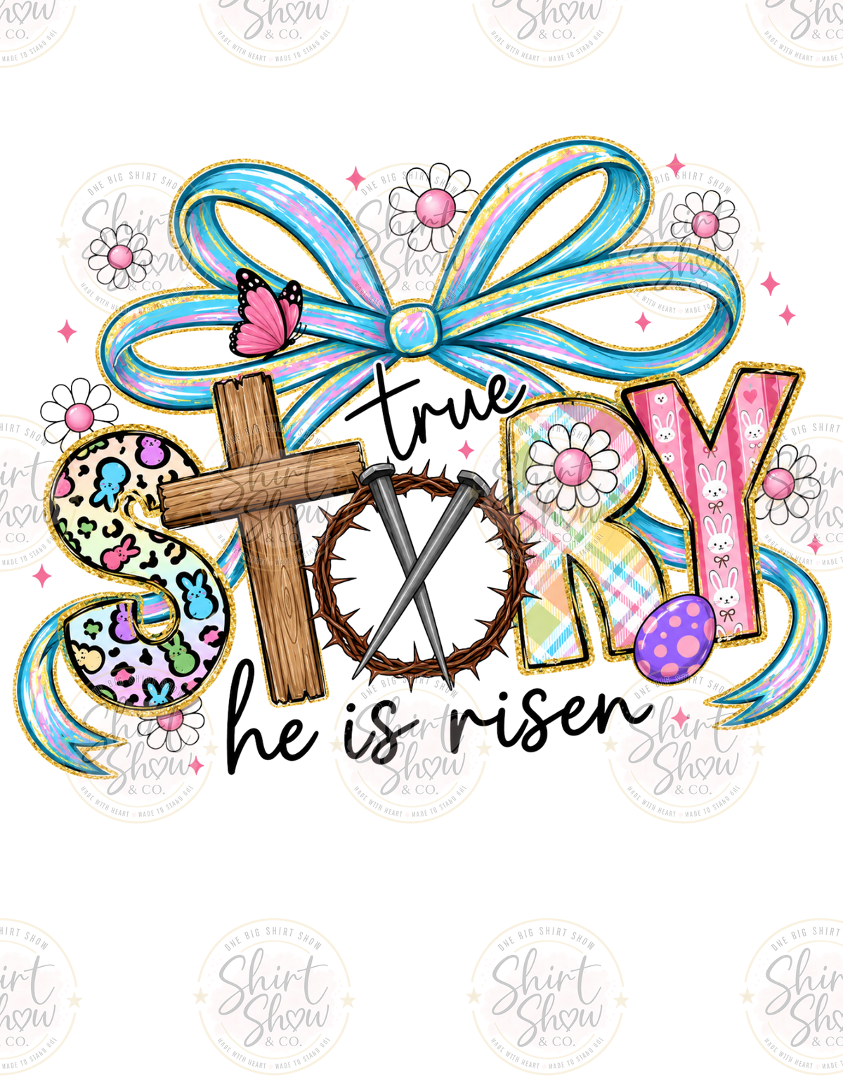 He Is Risen Easter cross digital download preview