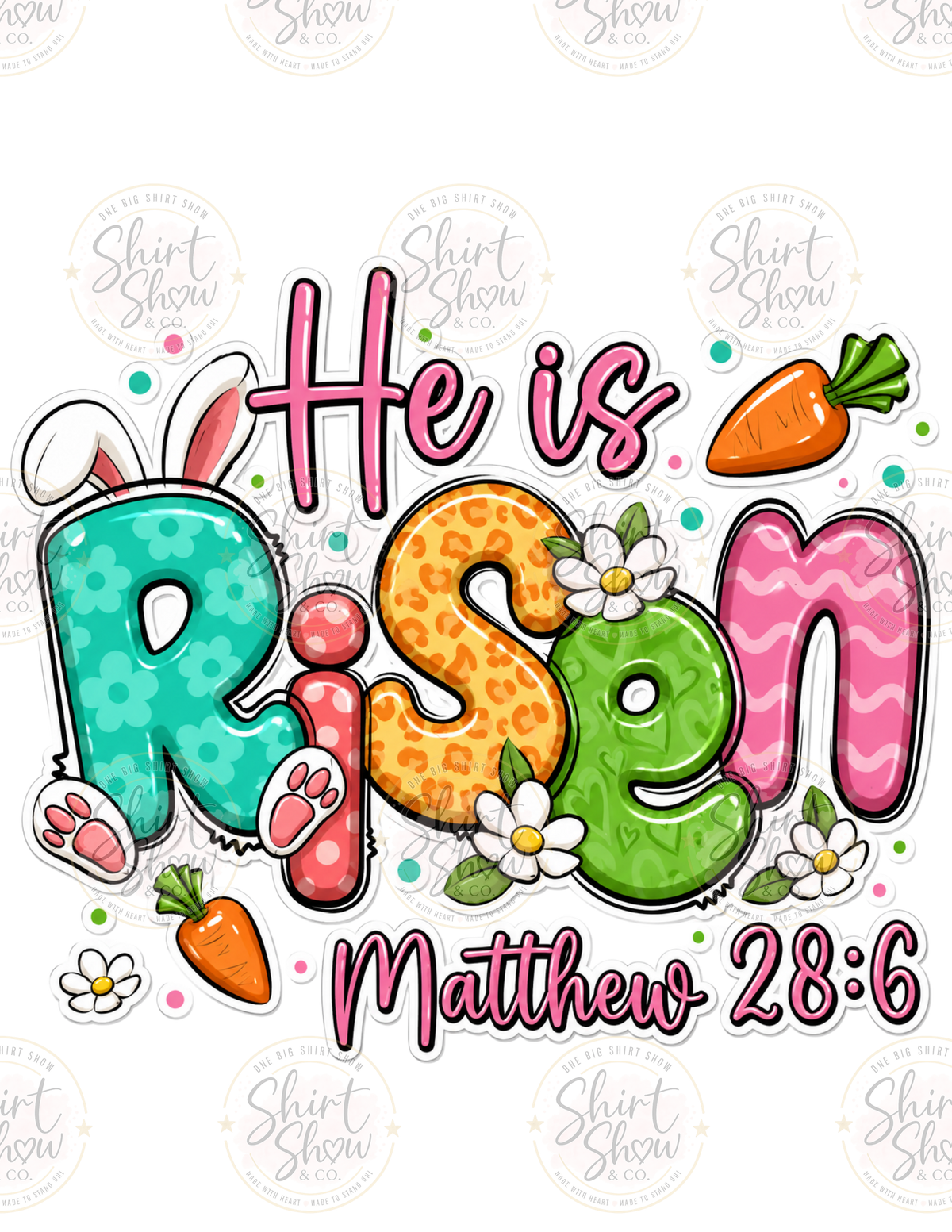 He Is Risen Matthew 28:6 digital download preview