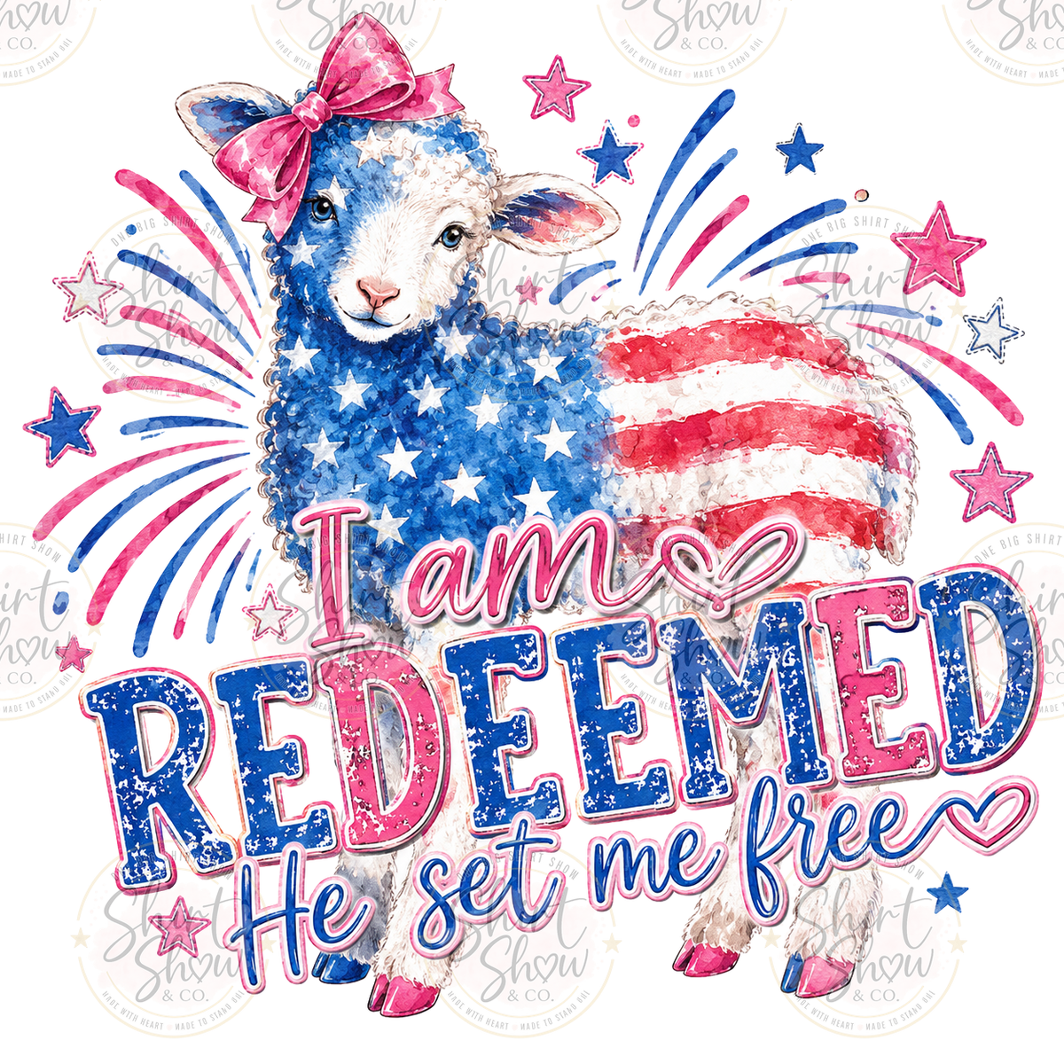 I Am Redeemed patriotic lamb digital download preview