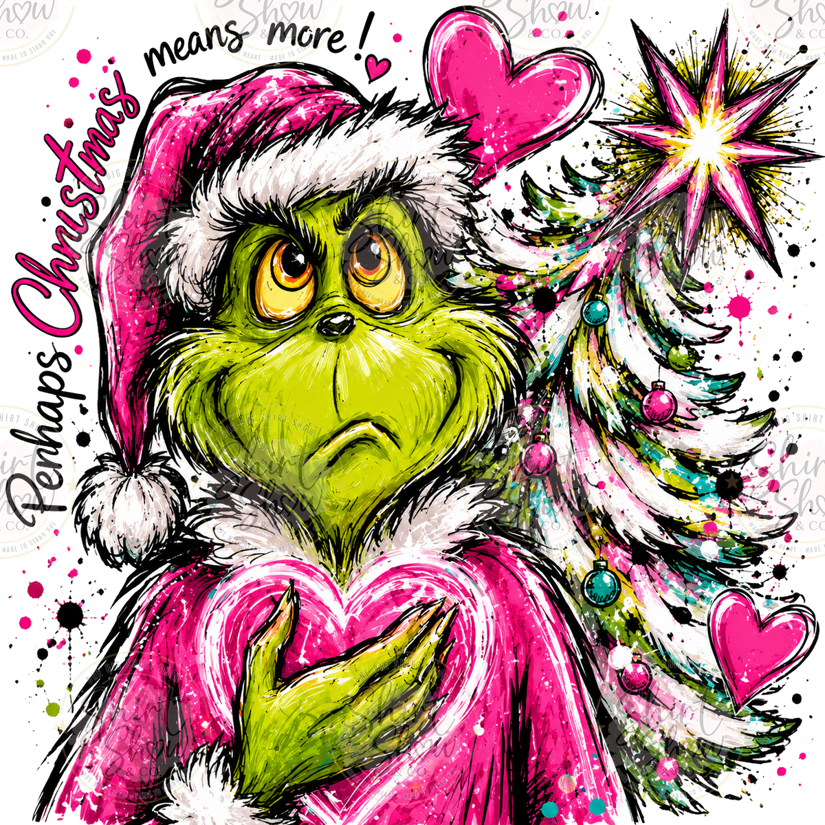 Christmas Grinch Pink digital download preview