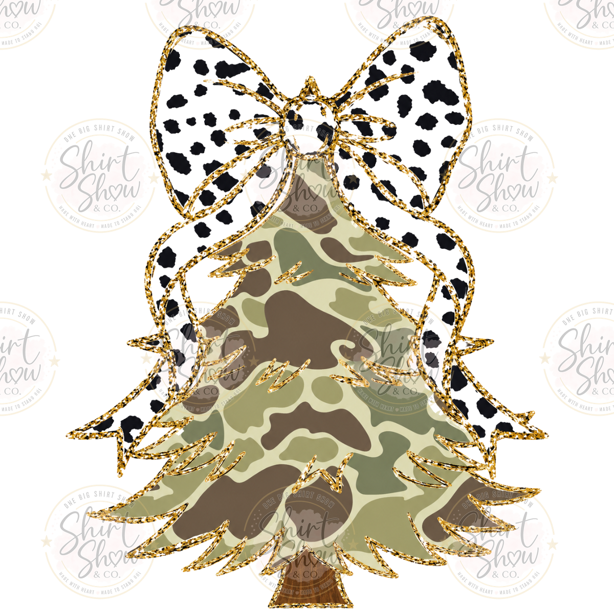 Camo Christmas Tree Bow digital download preview