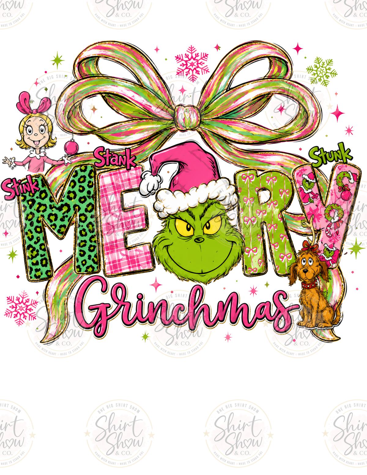 Merry Grinchmas Bow digital download preview